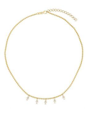 20 Pear Shape Diamond 14K (or 18k upon request) Yellow Gold Necklace